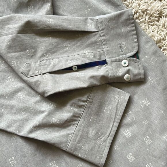 William Murray Long Sleeve Golf Button Down Shirt Rocks Glass Print EUC - Picture 16 of 16